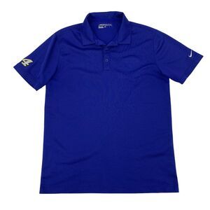 Nike Golf Polo Shirt Men's Size M Blue Solid Icon Pique Modern Fit Athletic